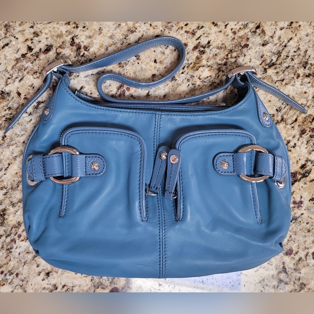 EUC | Maxx New York 5th Ave Blue Sunflower Purse & Wristlet Pouch